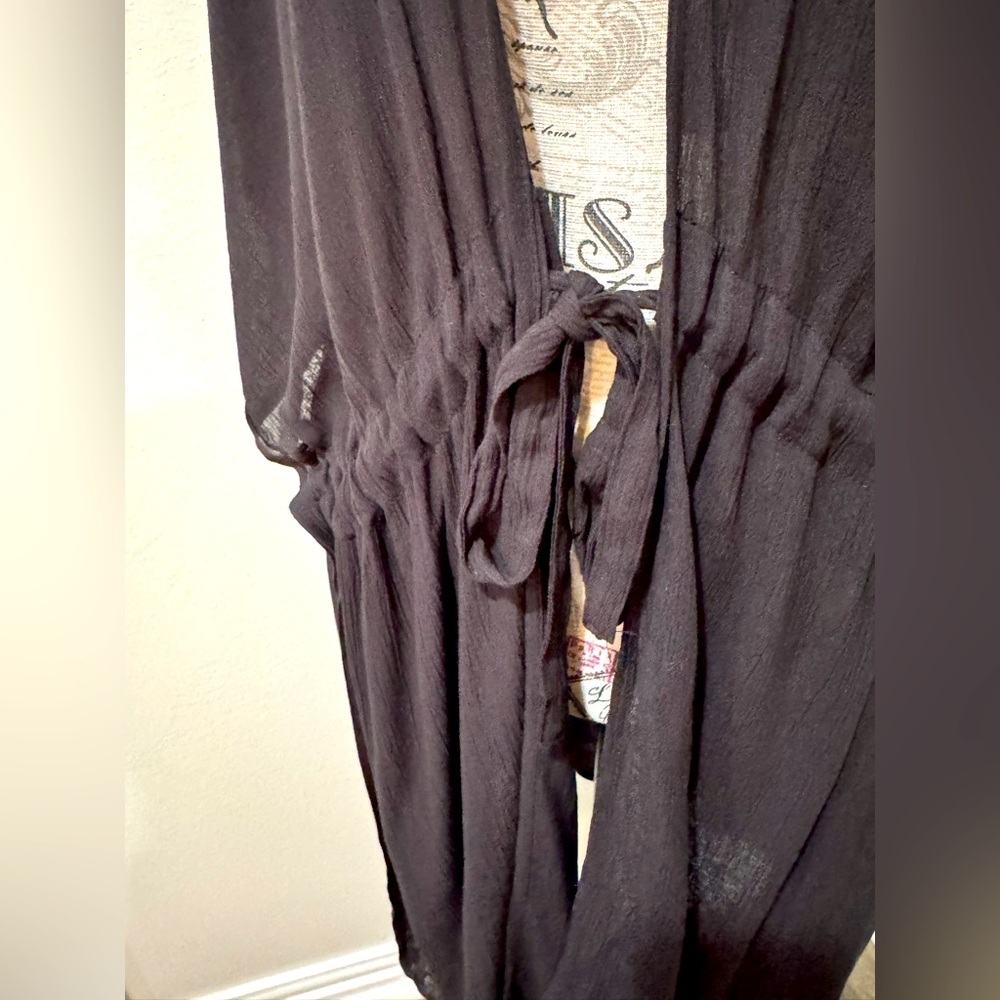 Swimsuit cover Black Kimono style size S/M - Picture 2 of 9